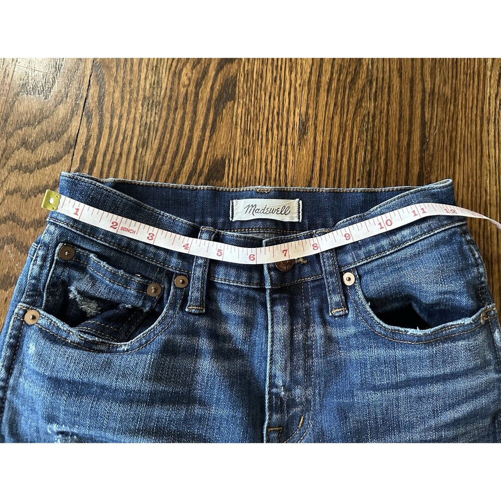 Madewell Women’s Size 24 Blue 9" High Riser Skinny Skinny Jeans Distressed - Picture 4 of 9